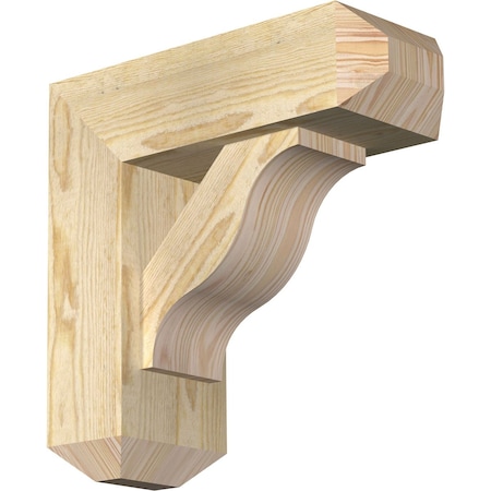 Ekena Millwork Funston Craftsman Rough Sawn Bracket w/ Offset Brace, Douglas Fir, 6"W x 16"D x 16"H BKT0604X16X16FST04RDF